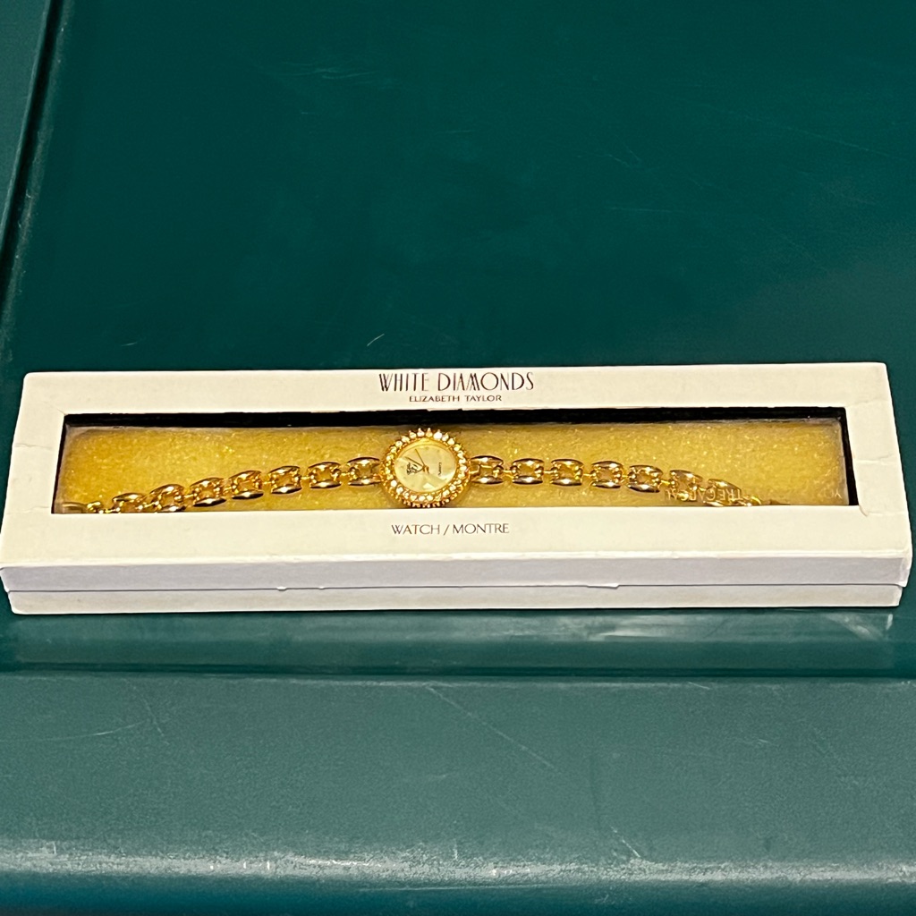 White Diamonds Gold Watch By Elizabeth Taylor